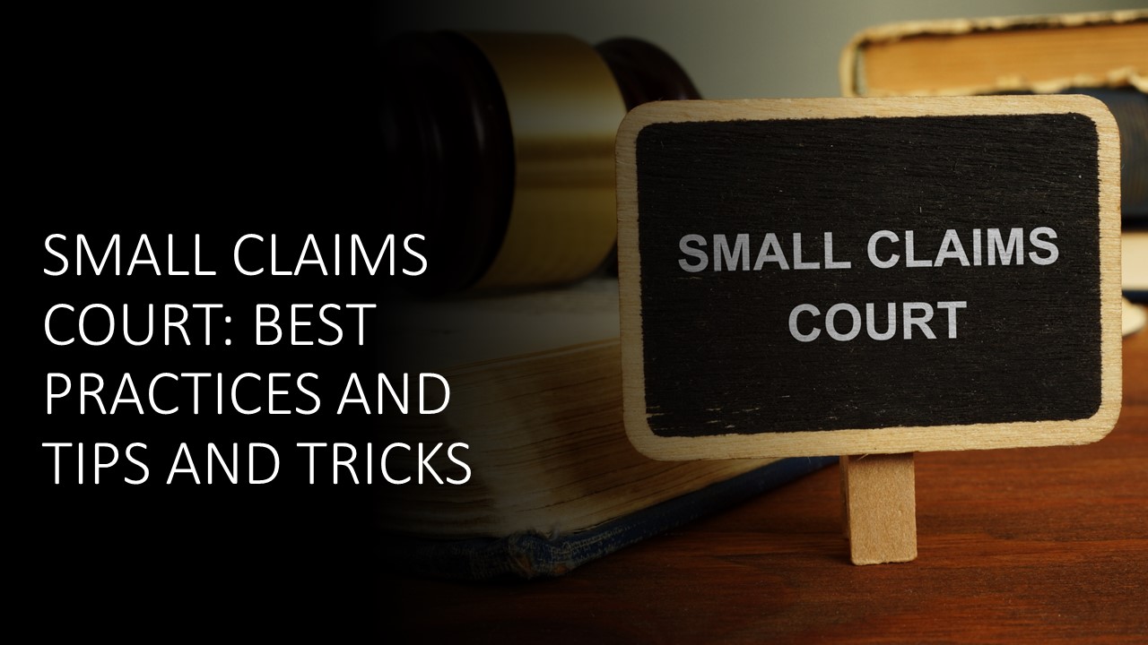 Small Claims Court: Best Practices and Tips and Tricks LPEN