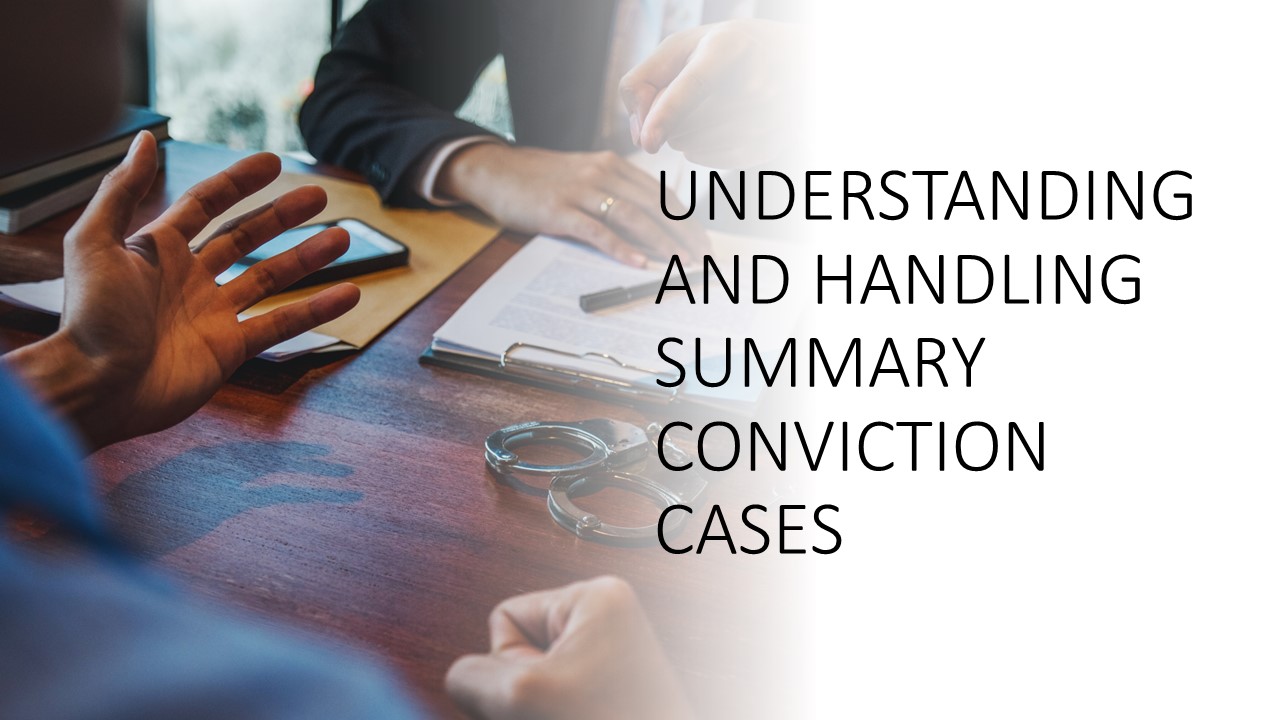 You are currently viewing Understanding and Handling Summary Conviction Cases