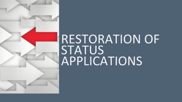 Restoration of Status Applications 2026 (3 hours)
