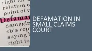 Defamation in Small Claims Court 2026