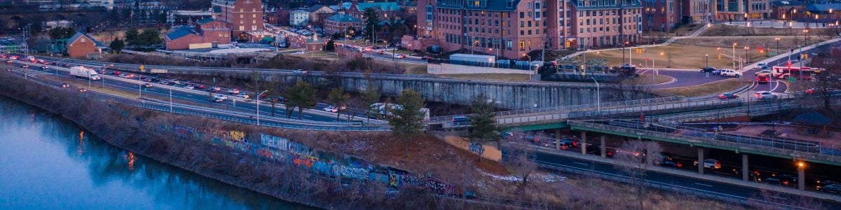 Aerial of New Brunswick Sunset