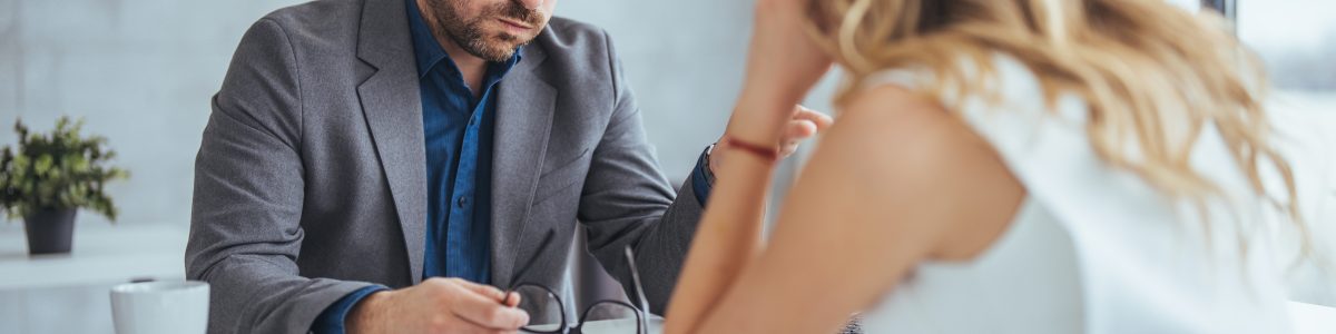 Angry businesswoman dissatisfied by contract conditions, arguing with business partner, contractor at meeting, woman pointing at document, blaming man, defrauded cheated investor, failed deal